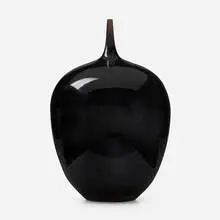 Vase by Cliff Lee, 1999, Mirror Black-glazed porcelain, sold Jun 2024