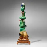 Paul Noble, Fourteen, 2007, glazed ceramic, teak
