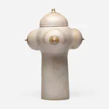 attribution Dick Hay, Large covered vessel, c. 1965, glazed stoneware