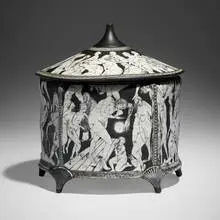 From Whence the Heart Arises by Edward Eberle, 1997, porcelain, terra sigillata, sgrafitto decoraiton, sold Jun 2024