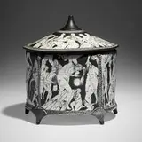 Edward Eberle, From Whence the Heart Arises, 1997, porcelain, terra sigillata, sgrafitto decoraiton