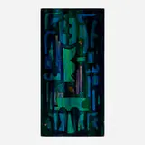 Joseph Meierhans, Blue, Green and Black, oil on board