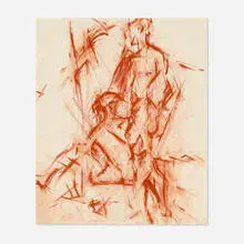 Figure Study by Mercedes Matter, sanguine on paper, sold Jun 2024