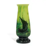 Daum, vase with sailboats