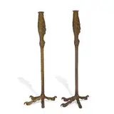 P.E. Guerin, ostrich leg candleholders, pair