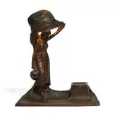 Peter Tereszczuk, figural desk lamp with inkwell and pen tray