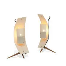 Gastone Colliva, wall sconces or table lamps, pair, Italy