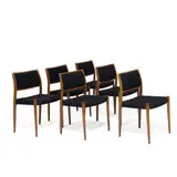 Niels O. Møller, dining chairs, set of six, model 80