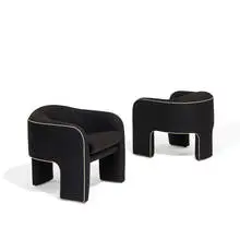 attribution Vladimir Kagan, three-legged armchairs, pair