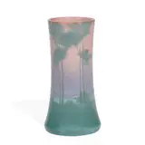 earthenware Vellum glaze scenic vase by Elizabeth McDermott for Rookwood Pottery, sold Nov 2021