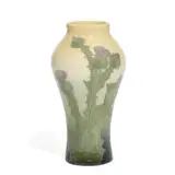 Sara Sax for Rookwood Pottery, colorful earthenware Iris glaze vase