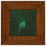 rare Painted Mat scene done on an Architectural Faience tile by Albert Frank Pons for Rookwood Pottery, sold Nov 2021