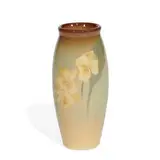 Sara Sax for Rookwood Pottery, earthenware vase with yellow pansy decoration