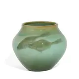 Edward T. Hurley for Rookwood Pottery, earthenware Sea Green glaze vase