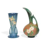 Roseville Pottery, large White Rose pitcher