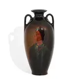 Roseville Pottery, earthenware vase with portrait of a Native American male