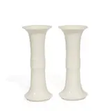 white porcelain vases derived from Chinese Ku form, pair by Rookwood Pottery, sold Nov 2021