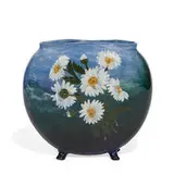 Limoges style pillow vase with daisy decoration by Rookwood Pottery, sold Nov 2021