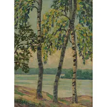 Charles S. Todd, A Woodland Scene with Lake, circa 1940