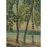 Charles S. Todd, A Woodland Scene with Lake, circa 1940