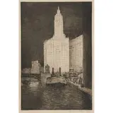 A.N.A. E.T. Hurley, View of the Wrigley Building and the Chicago River, 1934