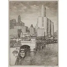 A.N.A. E.T. Hurley, Chicago Canal (View of the Chicago River), 1937