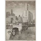 A.N.A. E.T. Hurley, Chicago Canal (View of the Chicago River), 1937