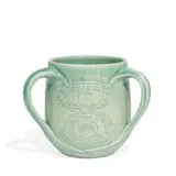 earthenware tyg with incised hieroglyphics by Ruben Earl Menzel for Rookwood Pottery, sold Nov 2021