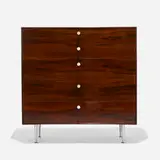 Thin Edge cabinet, model 5240 by George Nelson & Associates, 1952, rosewood, aluminum, porcelain, sold Sep 2019