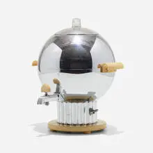 Coronet samovar, model 17088 by Walter von Nessen, 1938, chrome-plated brass, Bakelite, plastic, sold Sep 2019