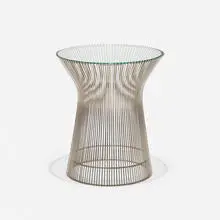 Warren Platner, occasional table, 1966, chrome-plated steel, glass