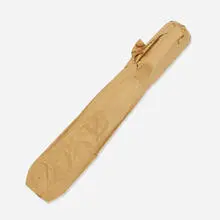 leg splint by Charles and Ray Eames, molded mahogany plywood, sold Sep 2019