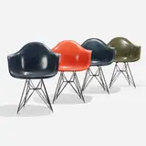 DARs, set of four by Charles and Ray Eames, 1951, molded fiberglass, enameled steel, rubber, plastic, sold Sep 2019