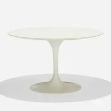 dining table, model 173F by Eero Saarinen, enameled steel, laminate over lacquered wood, sold Sep 2019