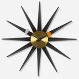 Spike wall clock, model 2202E by George Nelson & Associates, 1952-53, brass, lacquered wood, enameled aluminum, sold Sep 2019