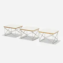LTRs, set of three by Charles and Ray Eames, laminate over plywood, chrome-plated steel, sold Sep 2019