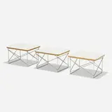 Charles and Ray Eames, LTRs, set of three, 1950, laminate over plywood, zinc-plated steel