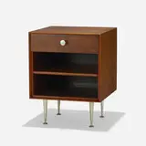 Thin Edge nightstand, model 4700 by George Nelson & Associates, 1952, rosewood, aluminum, sold Sep 2019