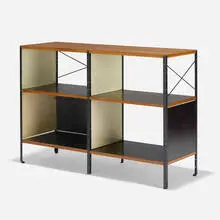 ESU 200-C by Charles and Ray Eames, birch plywood, lacquered masonite, lacquered fiberglass, chrome-plated steel, enameled steel, birch, sold Sep 2019