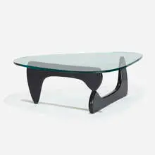 coffee table, model IN-50 by Isamu Noguchi, 1944, lacquered wood, glass, sold Sep 2019