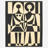Alexander Girard, Black & White Environmental Enrichment Panel, 1972, screenprinted cotton