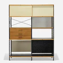 Charles and Ray Eames, ESU 400-N, 1950, birch plywood, lacquered masonite, lacquered plywood, zinc-plated steel