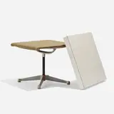 Charles and Ray Eames, Custom Aluminum Group table, 1958, laminate, aluminum, enameled aluminum, upholstery