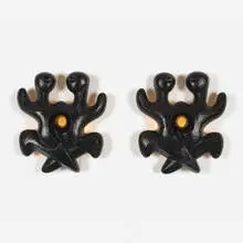 Frederic Weinberg, sconces, pair, c. 1955, lacquered fiberglass