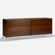 double cabinet by Florence Knoll, c. 1955, rosewood, chrome-plated steel, sold Sep 2019