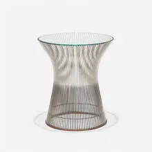 occasional table by Warren Platner, 1966, bronze-plated steel, marble, sold Sep 2019