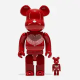 Alexander Girard X Stitch, International Love Heart 400% and 100% Be@rbricks, 2008, molded plastic