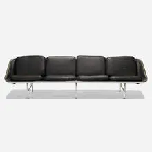 Sling sofa, model 6833 by George Nelson & Associates, c. 1963, leather, chrome-plated steel, rubber, sold Sep 2019