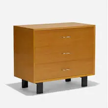 cabinet, model 4600 by George Nelson & Associates, 1946, combed oak, lacquered wood, aluminum, sold Sep 2019