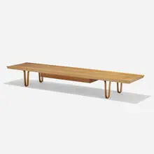 Long John coffee table, model 4699 by Edward Wormley, 1946, walnut, sold Sep 2019